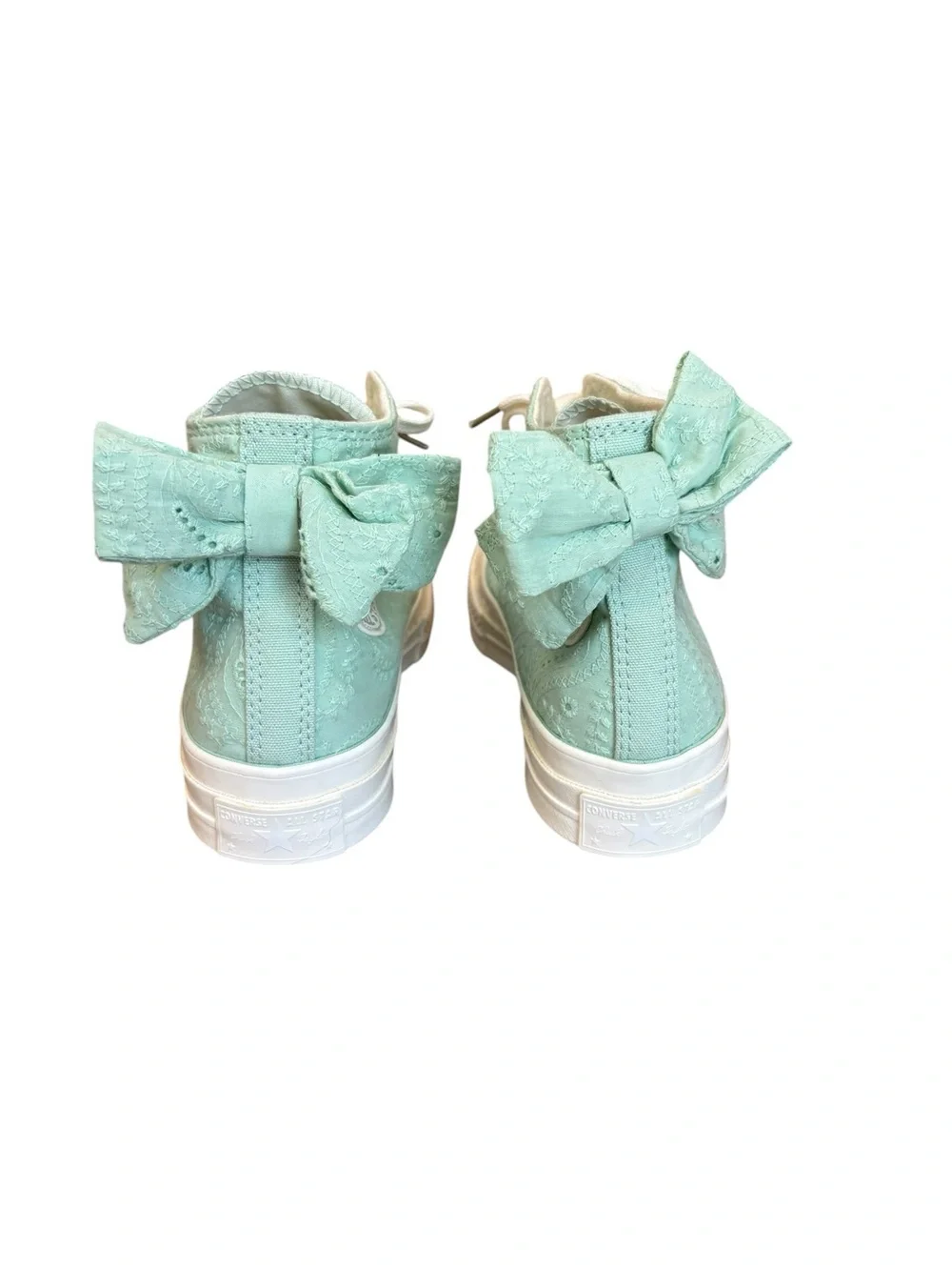 Converse Chuck 70 Bow Green Sticky Aloe Embroidered Floral Women Size 7 NWOB